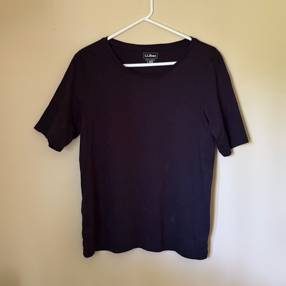 L.L. Bean Women's Black Short Sleeve Tee